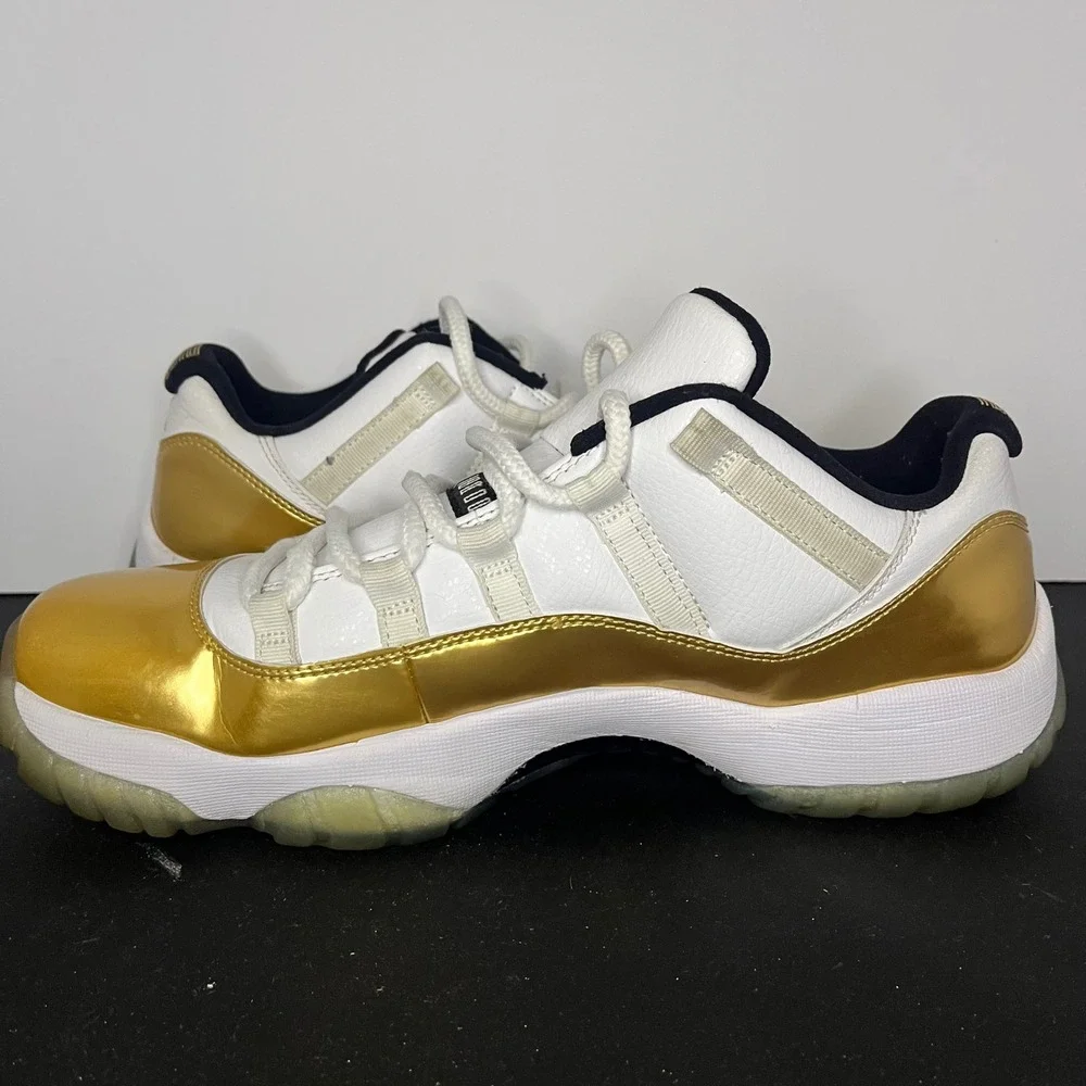 Air Jordan 11 Retro Low Closing Ceremony White Metallic Gold Mens 10.5